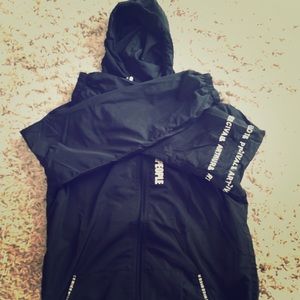 Black windbreaker